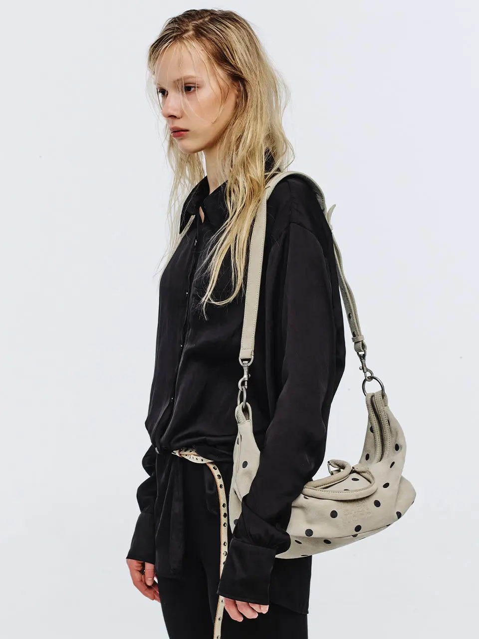 Marge Sherwood - Dumpling Ew Tote (Blond Wood Printed Suede) product image 2 | TRAB K-Fashion Australia
