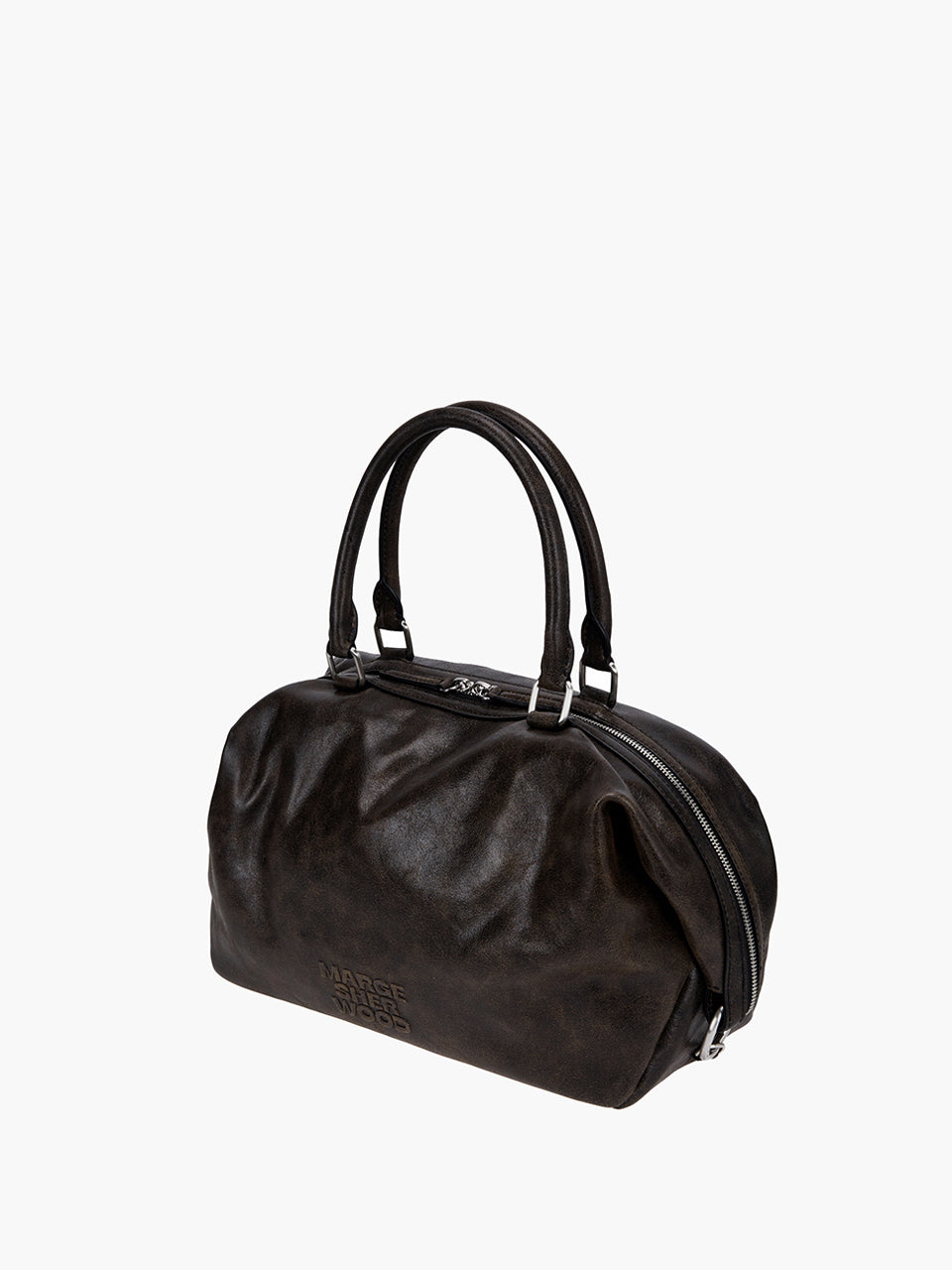 Marge Sherwood - Dumpling Tote (Brown+Black Two-Tone Cracked) product image 6 | TRAB K-Fashion Australia