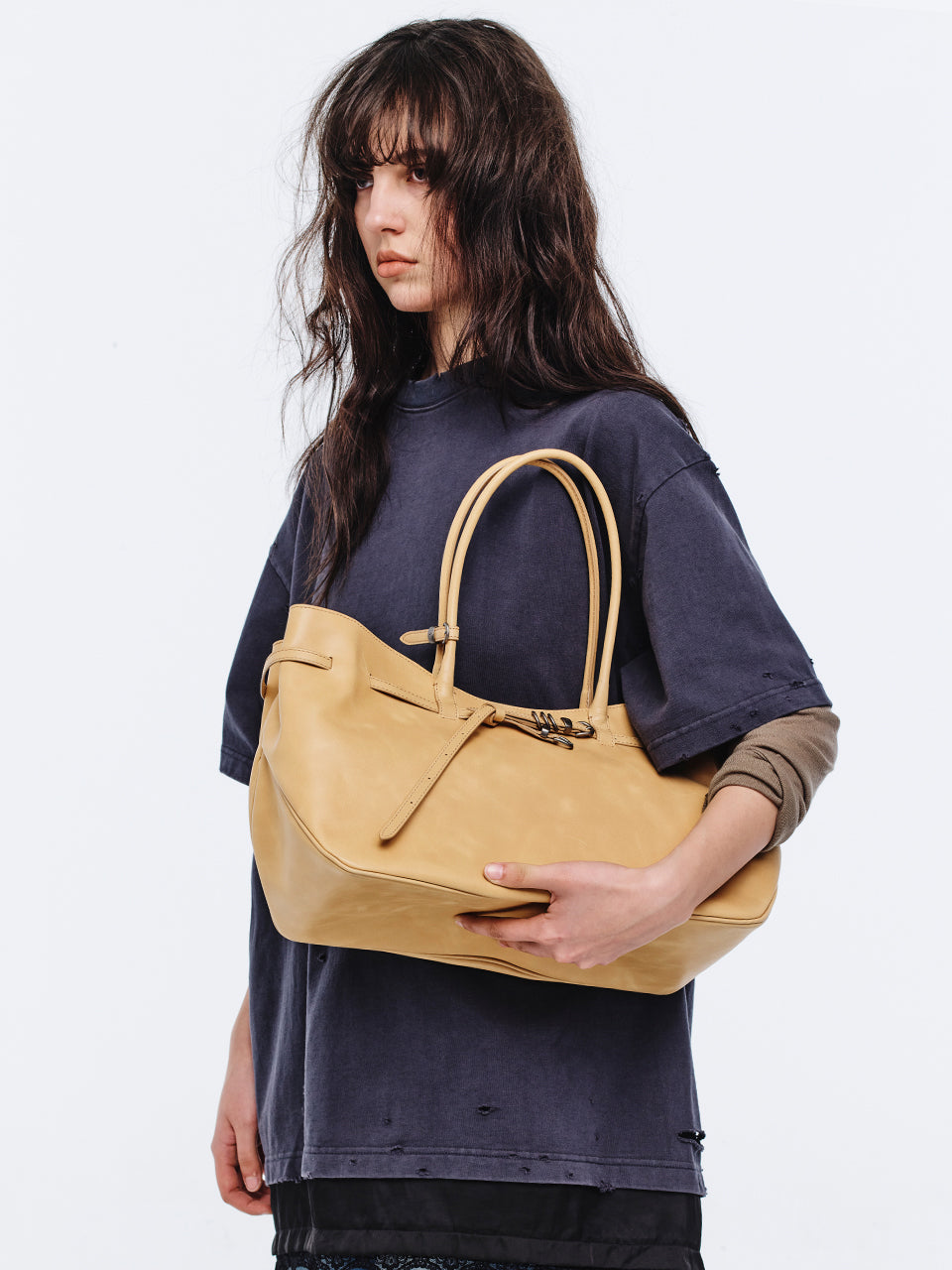 Marge Sherwood - Grandma Used Bag Large (French Beige Pull-Up) product image 2 | TRAB K-Fashion Australia