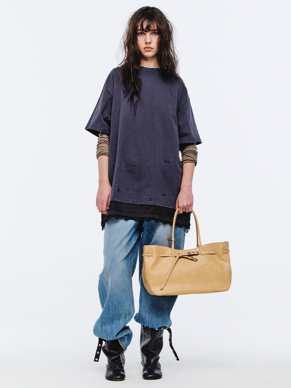 Marge Sherwood - Grandma Used Bag Large (French Beige Pull-Up) product image 3 | TRAB K-Fashion Australia