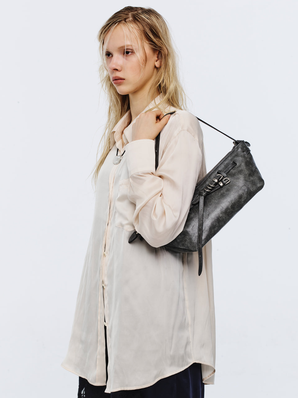 Marge Sherwood - Grandma Used Sling Bag (White+Grey Two-Tone Cracked) product image 2 | TRAB K-Fashion Australia