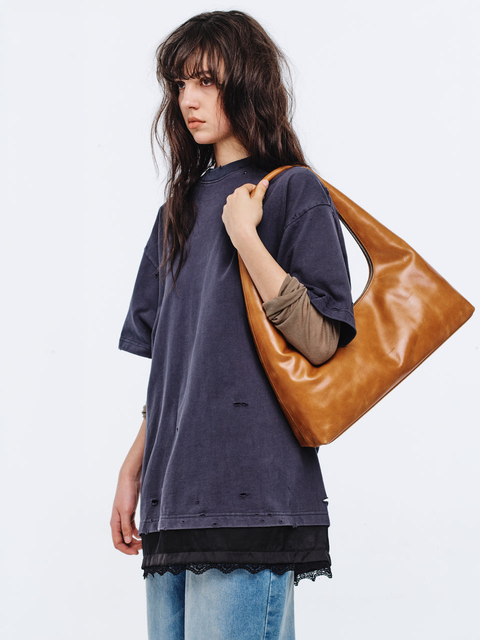 Marge Sherwood - Hobo Large (Saddle Brown Pull-Up) product image 2 | TRAB K-Fashion Australia