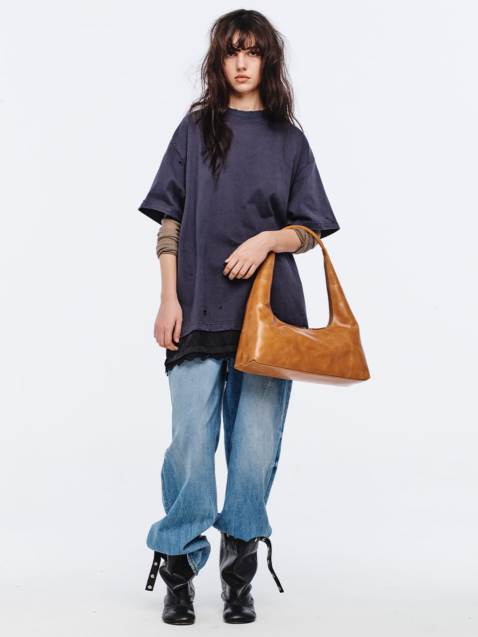 Marge Sherwood - Hobo Large (Saddle Brown Pull-Up) product image 3 | TRAB K-Fashion Australia