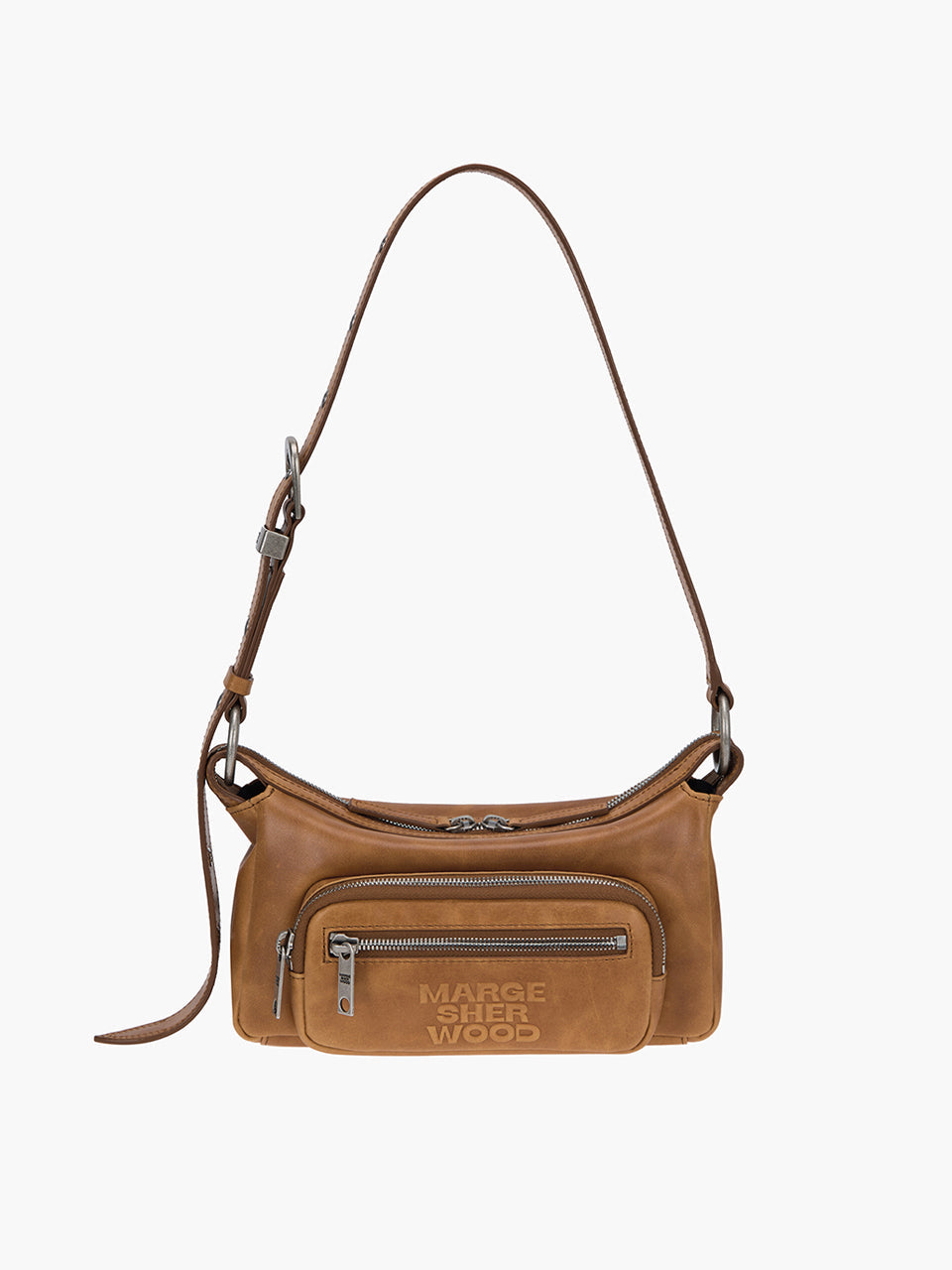 Marge Sherwood - Outpocket Hobo Mini (Saddle Brown Pull-Up) product image 1 | TRAB K-Fashion Australia