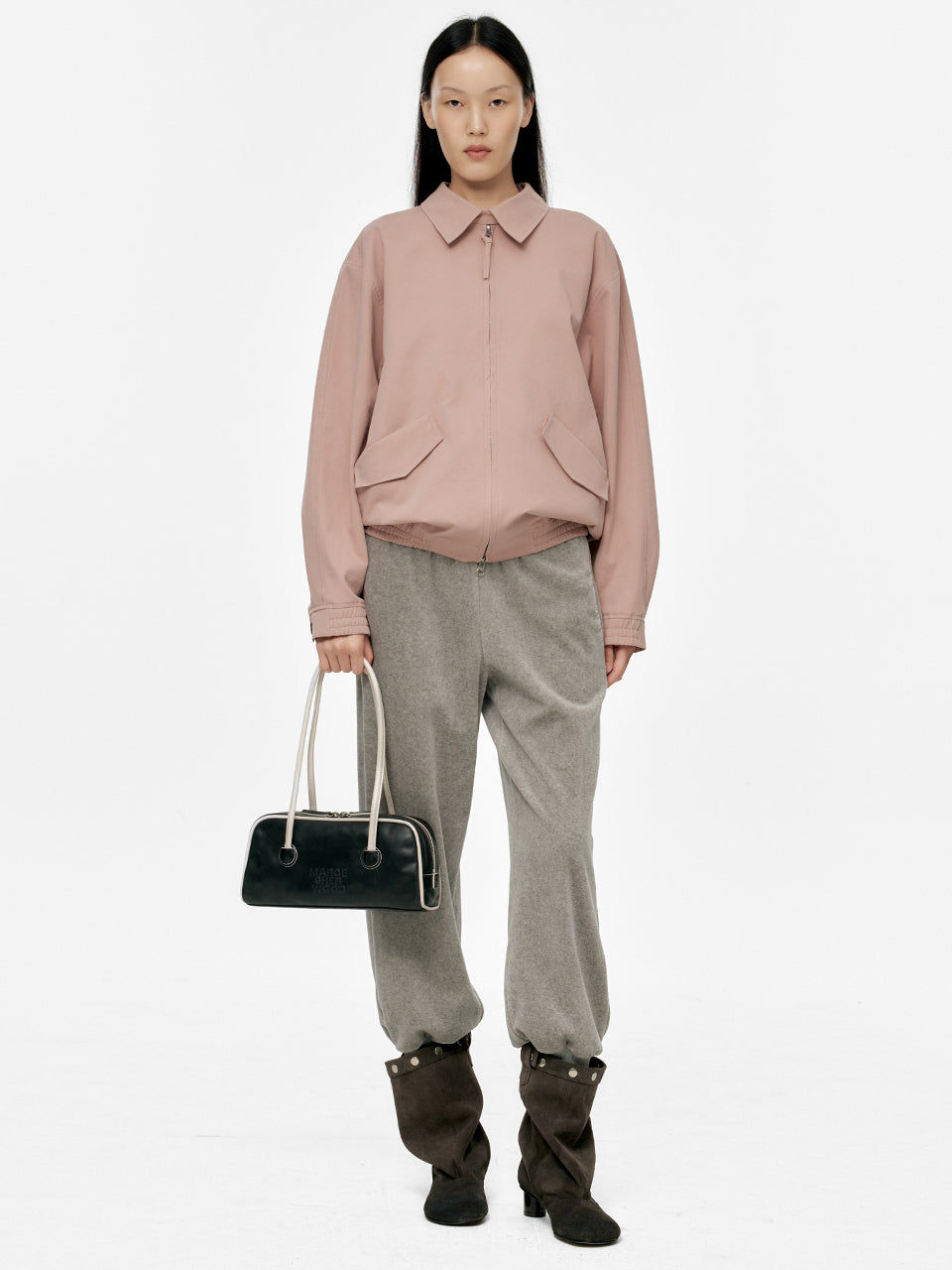 Marge Sherwood - Soft Boston Ew Piping (Black Pull-Up+Light Grey Crinkle) product image 6 | TRAB K-Fashion Australia