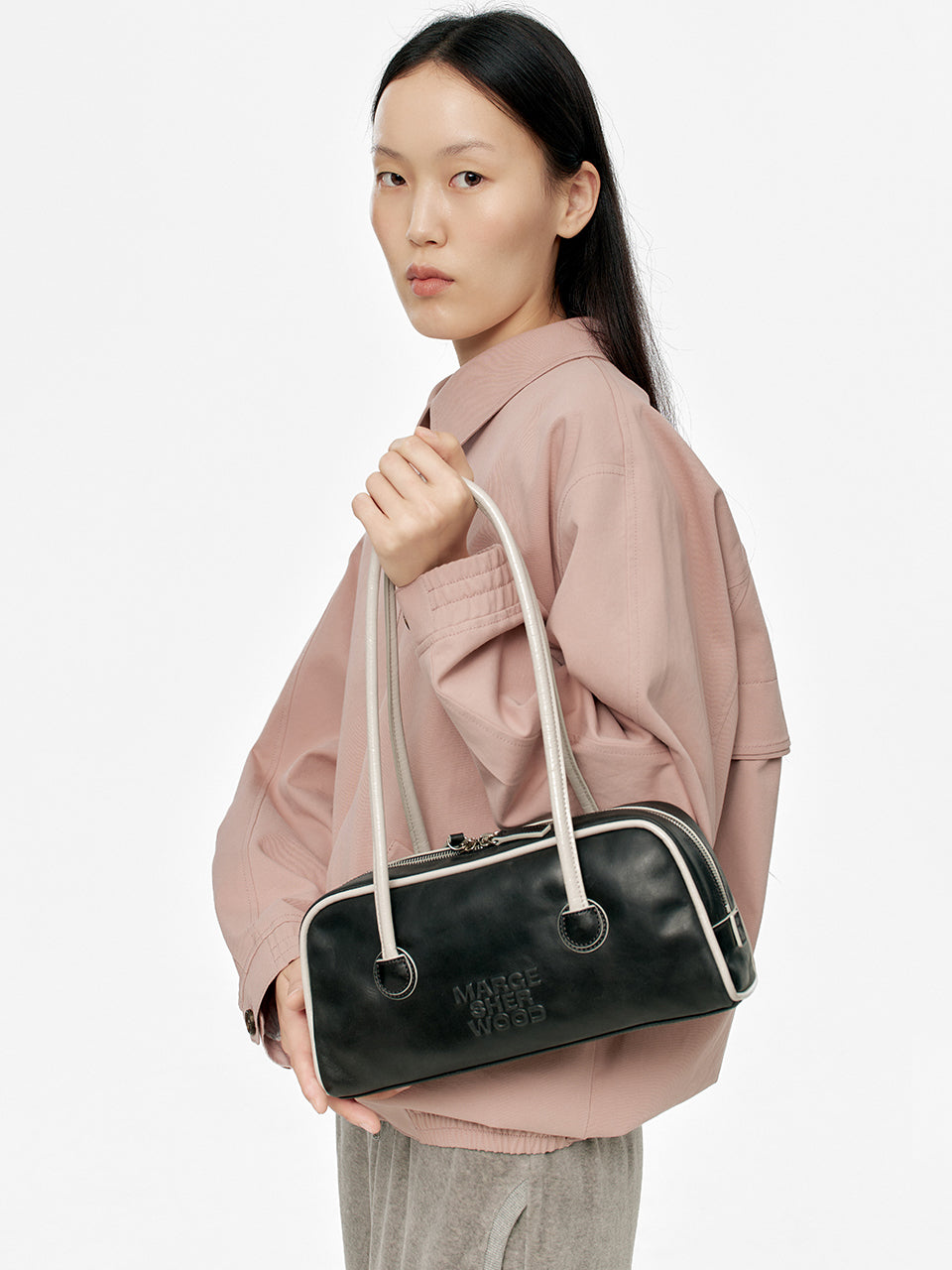 Marge Sherwood - Soft Boston Ew Piping (Black Pull-Up+Light Grey Crinkle) product image 5 | TRAB K-Fashion Australia