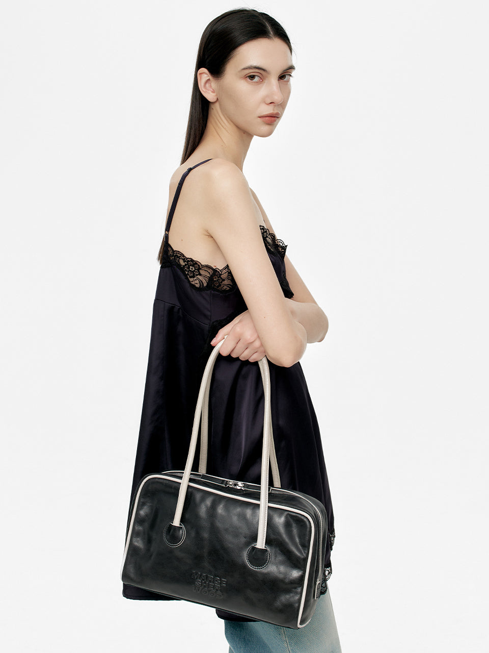 Marge Sherwood - Soft Boston Piping (Black Pull-Up+Light Grey Crinkle) product image 2 | TRAB K-Fashion Australia