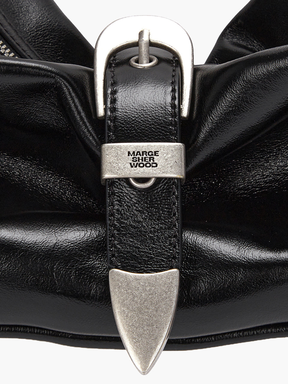 Marge Sherwood - Belted Hobo Medium (Black Glossy Plain) product image 4 | TRAB K-Fashion Australia