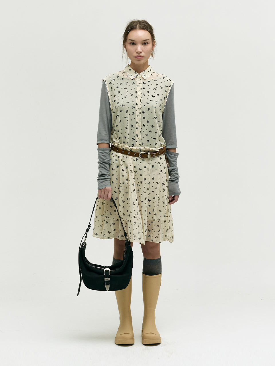 Marge Sherwood - Belted Hobo Medium (Black Nubuck) product image 3 | TRAB K-Fashion Australia