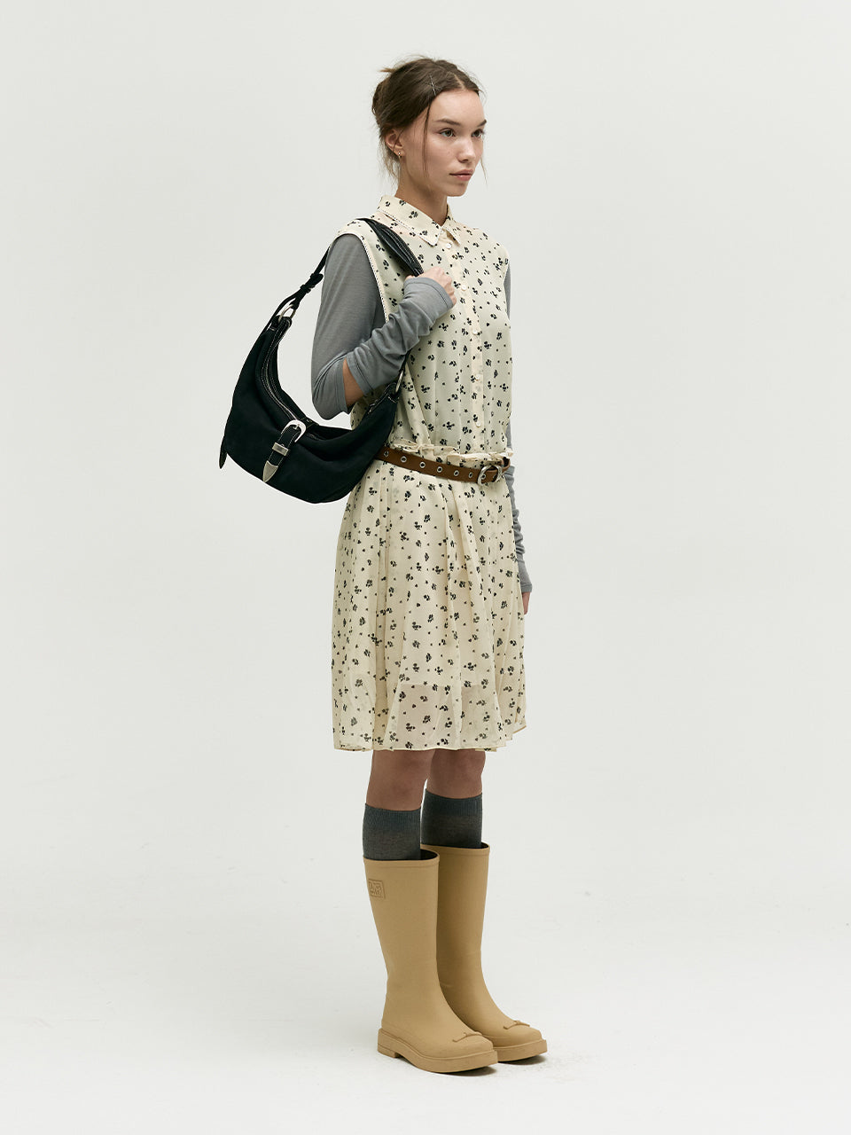 Marge Sherwood - Belted Hobo Medium (Black Nubuck) product image 4 | TRAB K-Fashion Australia