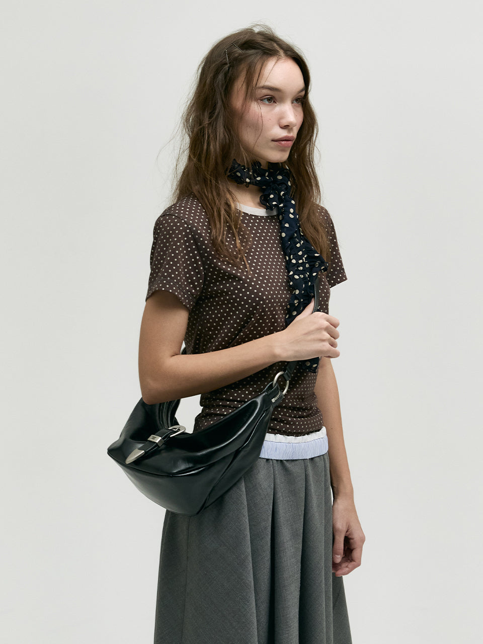 Marge Sherwood - Belted Hobo Medium (Black Glossy Plain) product image 6 | TRAB K-Fashion Australia