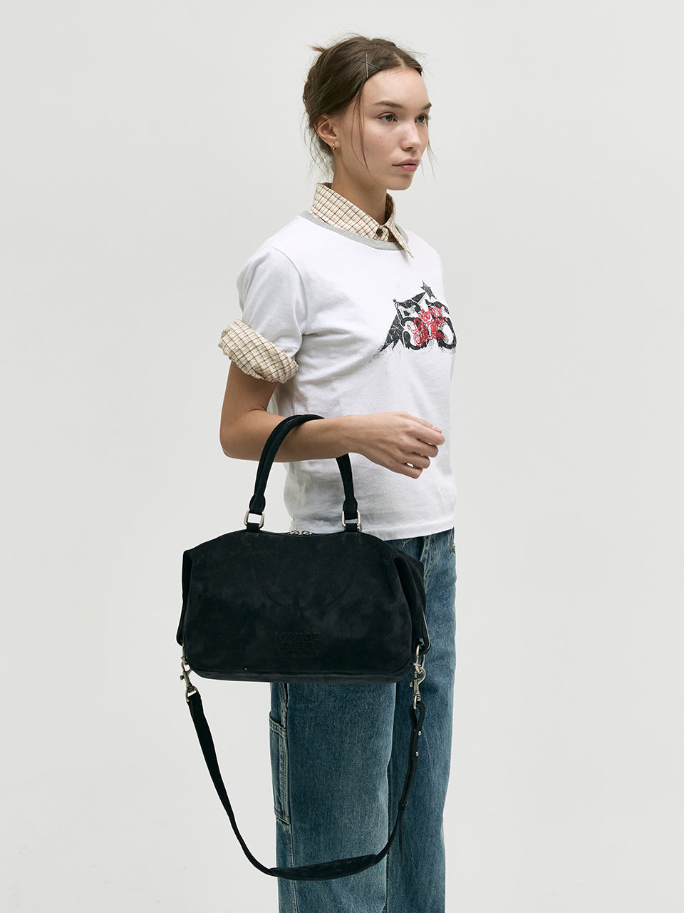 Marge Sherwood - Dumpling Tote (Black Suede) product image 2 | TRAB K-Fashion Australia
