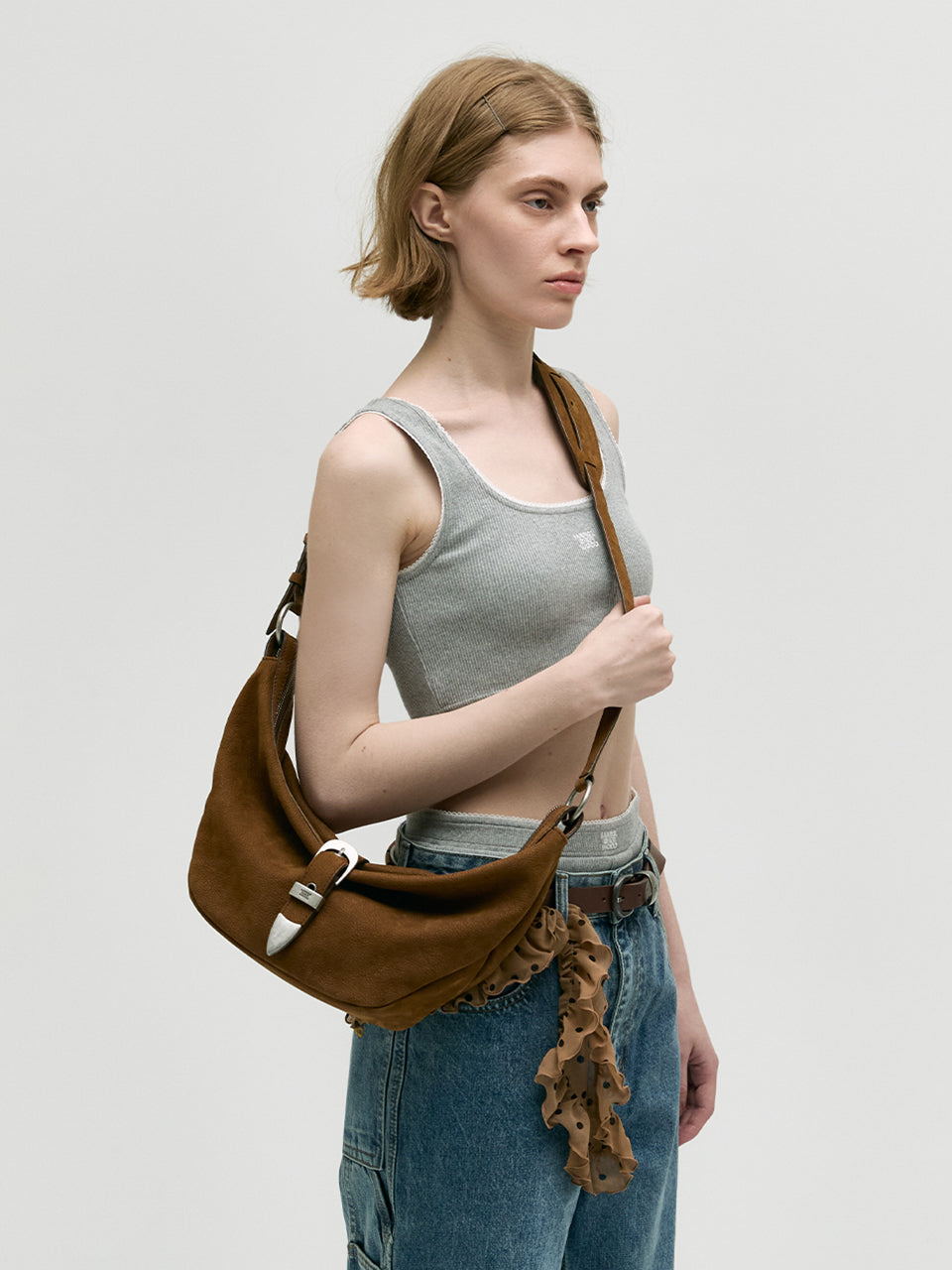 Marge Sherwood - Belted Hobo Medium (Chestnut Nubuck) product image 6 | TRAB K-Fashion Australia