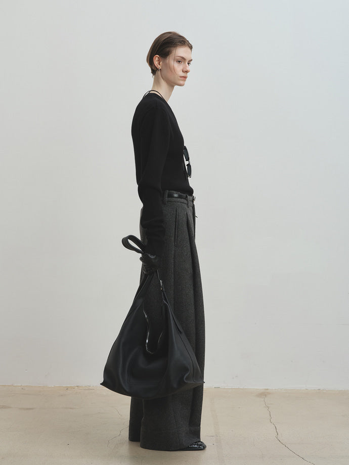 Tonywack - Deep Tuck Wide-Leg Trousers (Grey) product image 5 | TRAB K-Fashion Australia