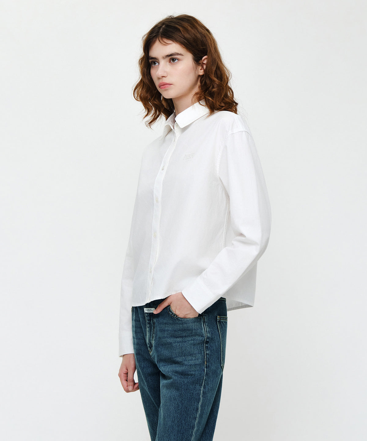 Marithe & Francois Girbaud - Micro Classic Logo Cotton Shirt (Ivory) product image 2 | TRAB K-Fashion Australia
