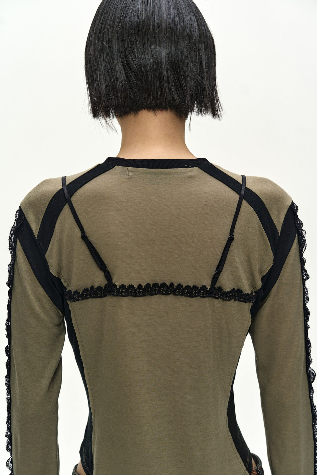 Andersson Bell - Strap Detail Long Sleeve Bodysuit (khaki) (Khaki) product image 8 | TRAB K-Fashion Australia