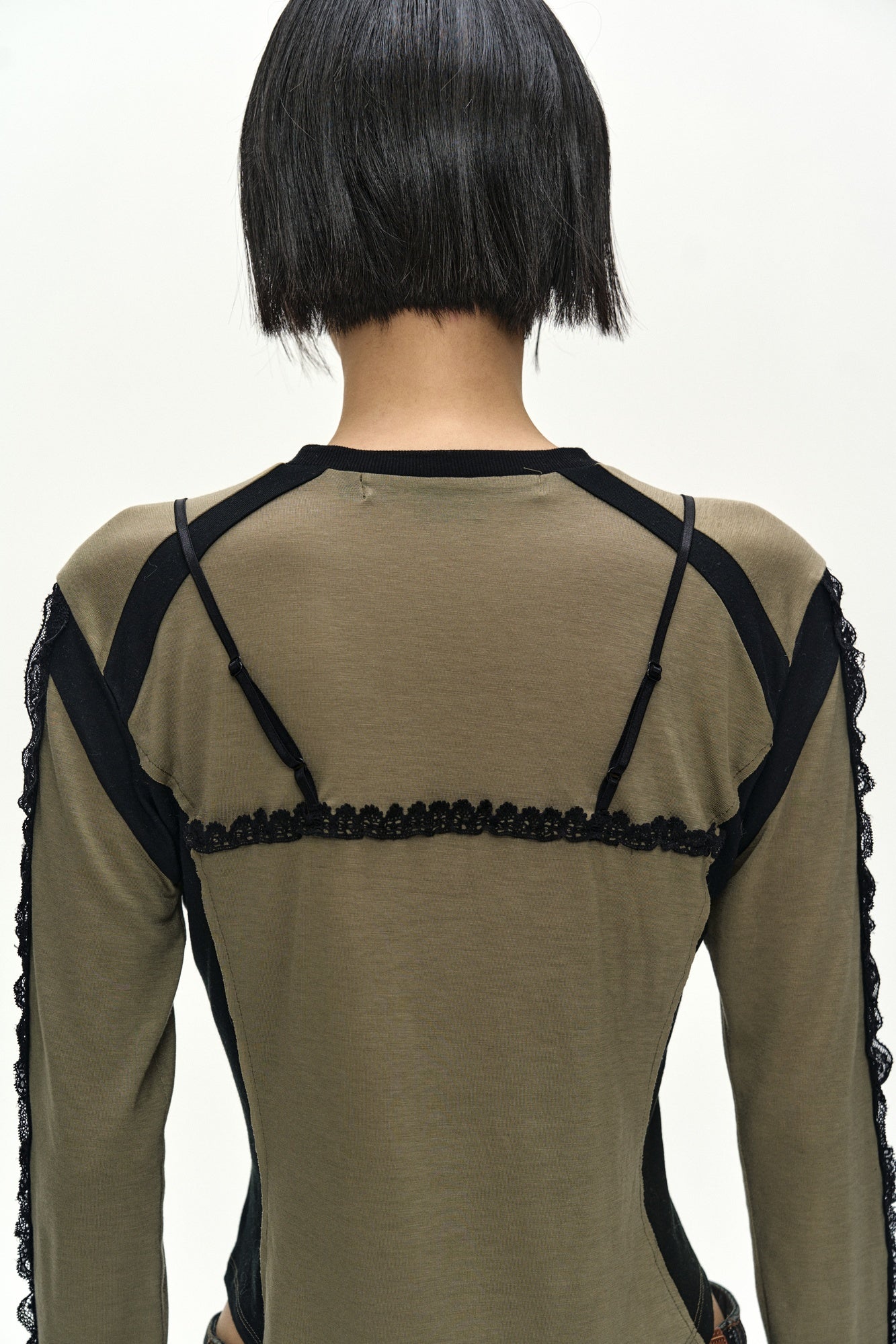 Andersson Bell - Strap Detail Long Sleeve Bodysuit (khaki) (Khaki) product image 8 | TRAB K-Fashion Australia