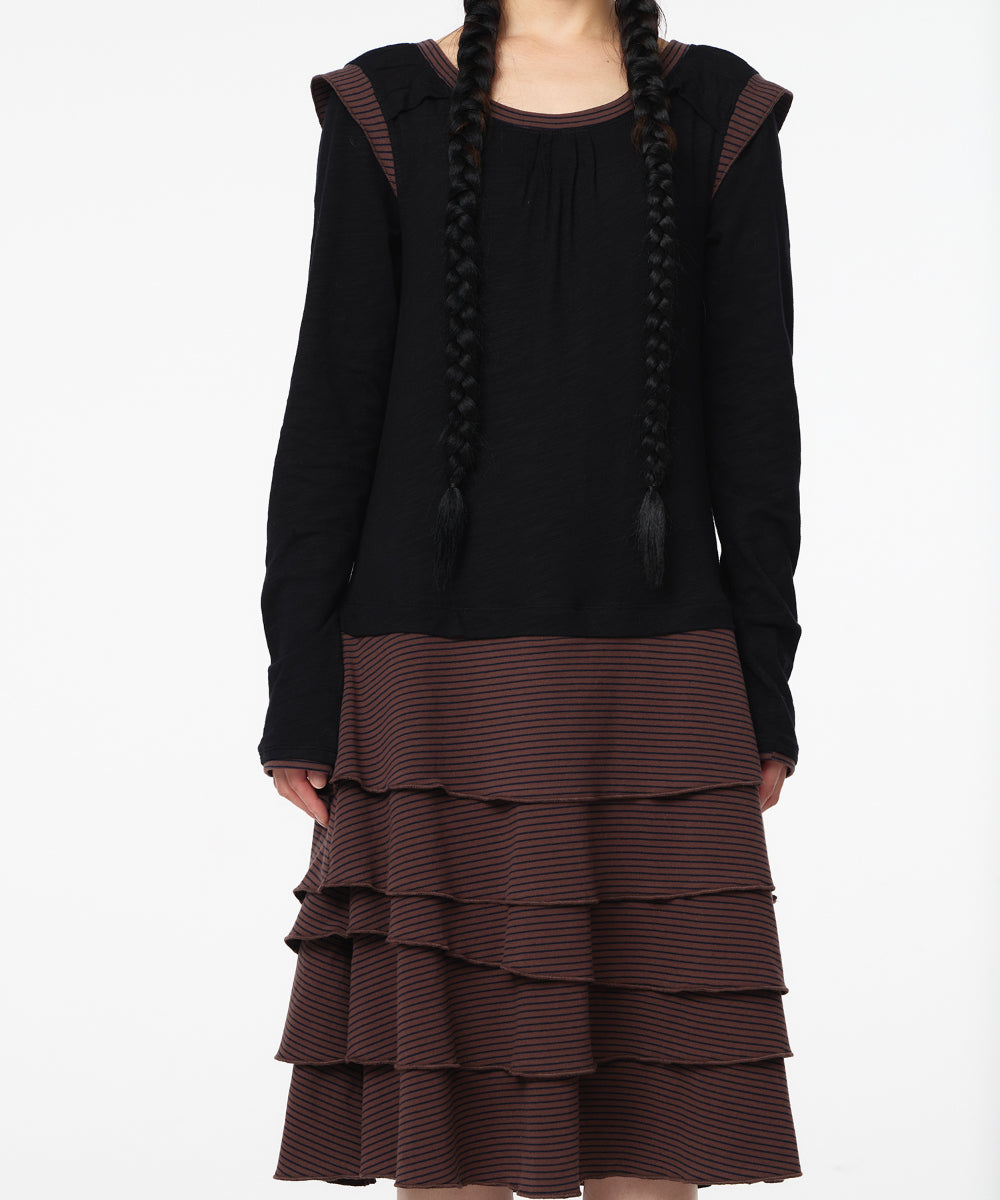 Coyseio - Stripe Cancan One Piece (Black) product image 4 | TRAB K-Fashion Australia