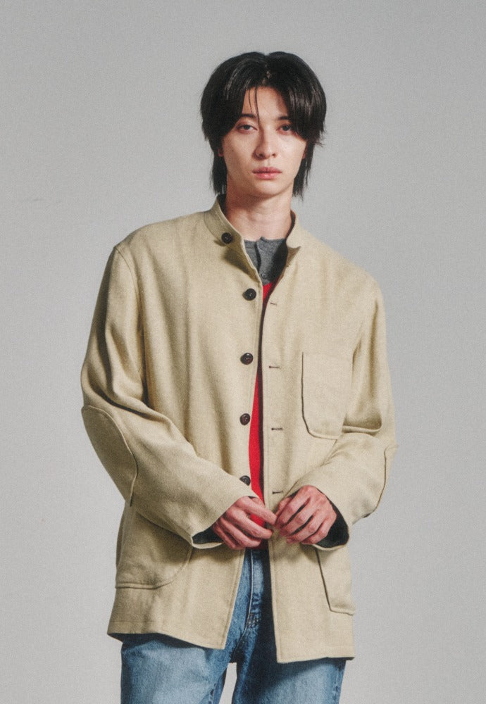 Art if acts - Silk French Forestiere Jacket (Beige) product image 1 | TRAB K-Fashion Australia