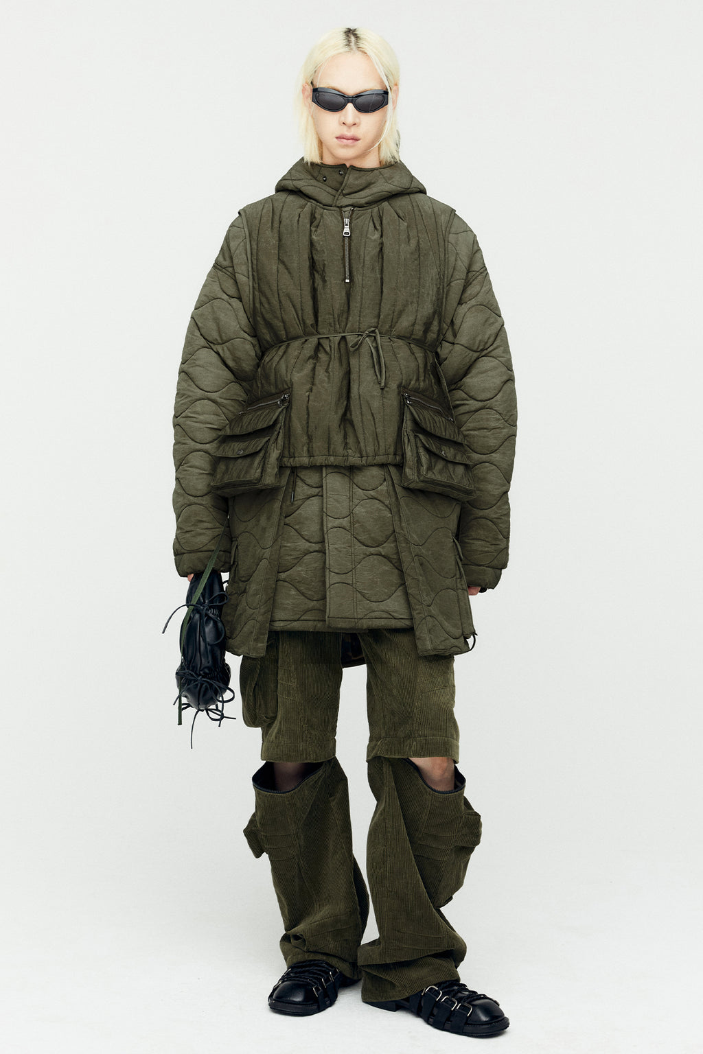 Andersson Bell - Wax Coated Padded Turtle Vest (Khaki) product image 2 | TRAB K-Fashion Australia