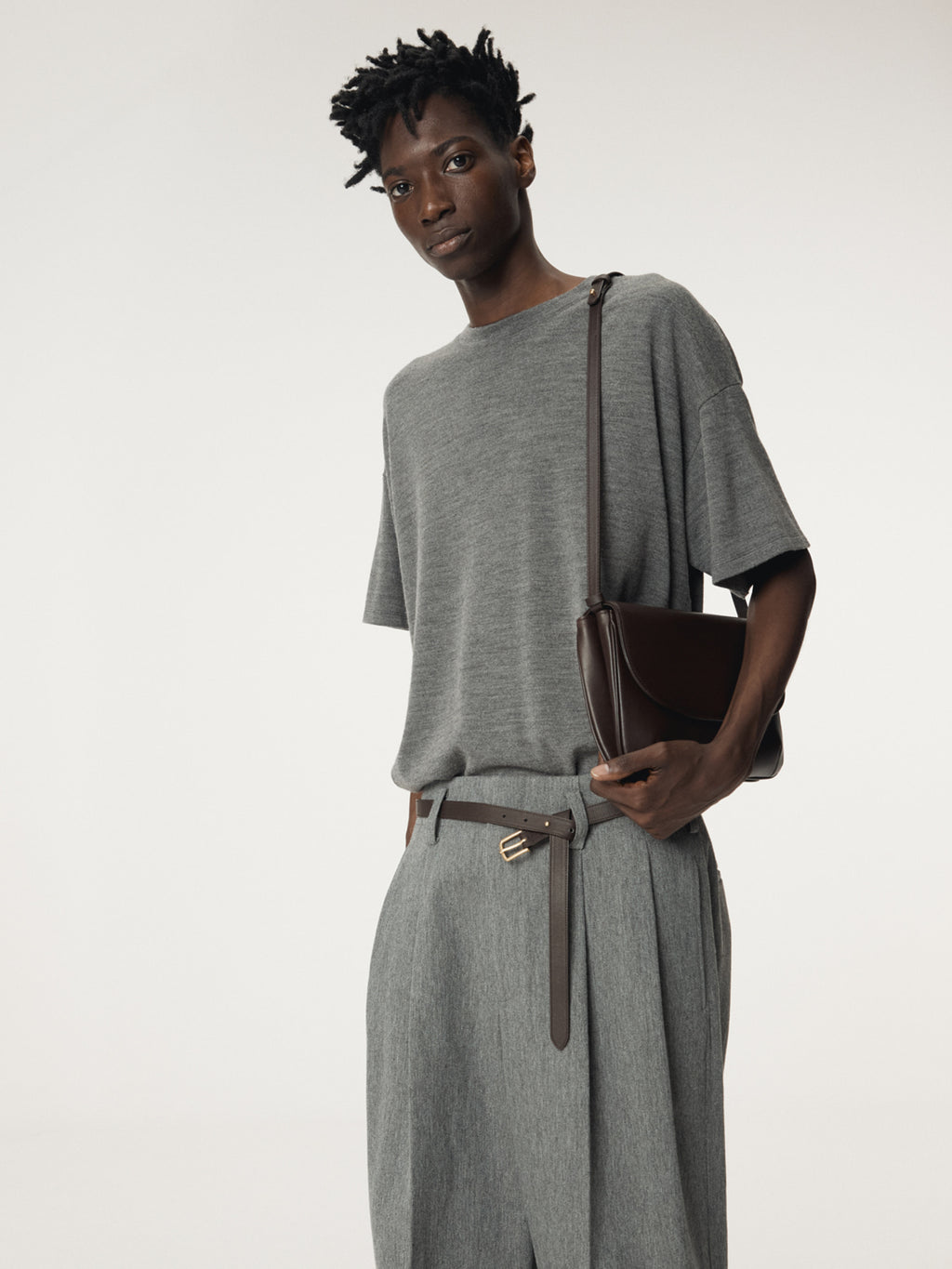 Recto - Back Logo Wool T-Shirt (Melange Grey) product image 5 | TRAB K-Fashion Australia