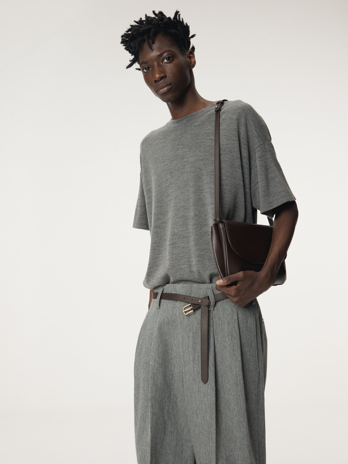 Recto - Back Logo Wool T-Shirt (Melange Grey) product image 5 | TRAB K-Fashion Australia