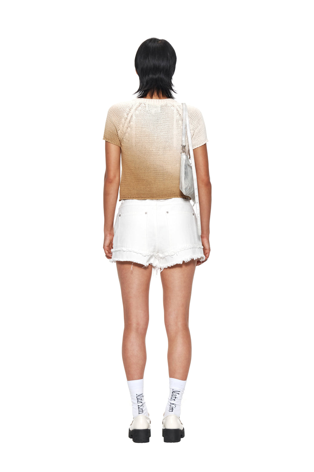 Matin Kim - Double Cutted Denim Shorts (White) product image 7 | TRAB K-Fashion Australia