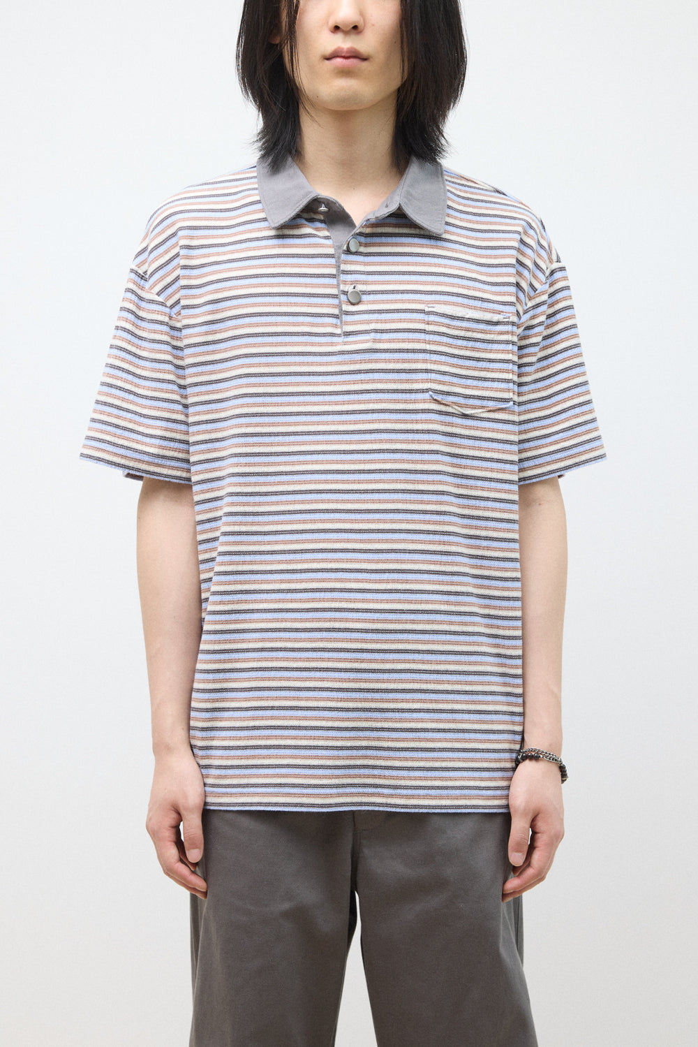 Hatchingroom - Stripe Polo Tee (Grey) product image 10 | TRAB K-Fashion Australia