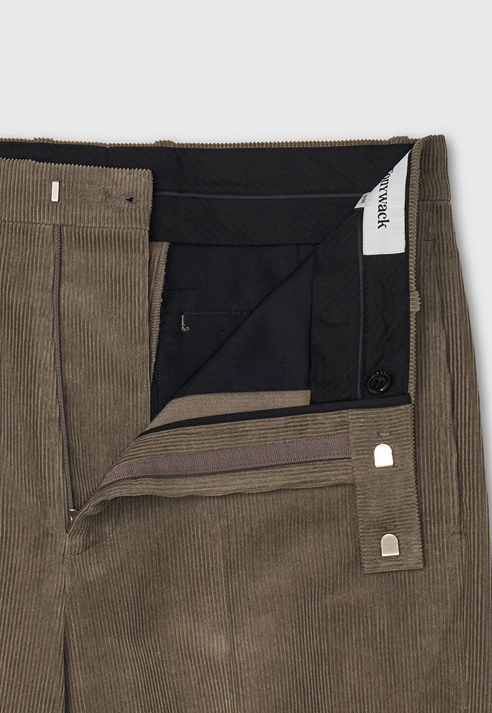 Tonywack - Corduroy Wide-Leg Tailored Trousers (Taupe) product image 10 | TRAB K-Fashion Australia