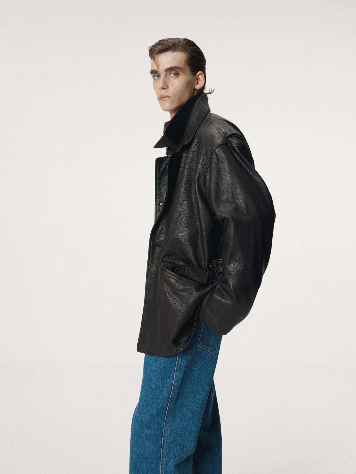 Recto - Vintage Leather Chore Jacket (Black) product image 6 | TRAB K-Fashion Australia