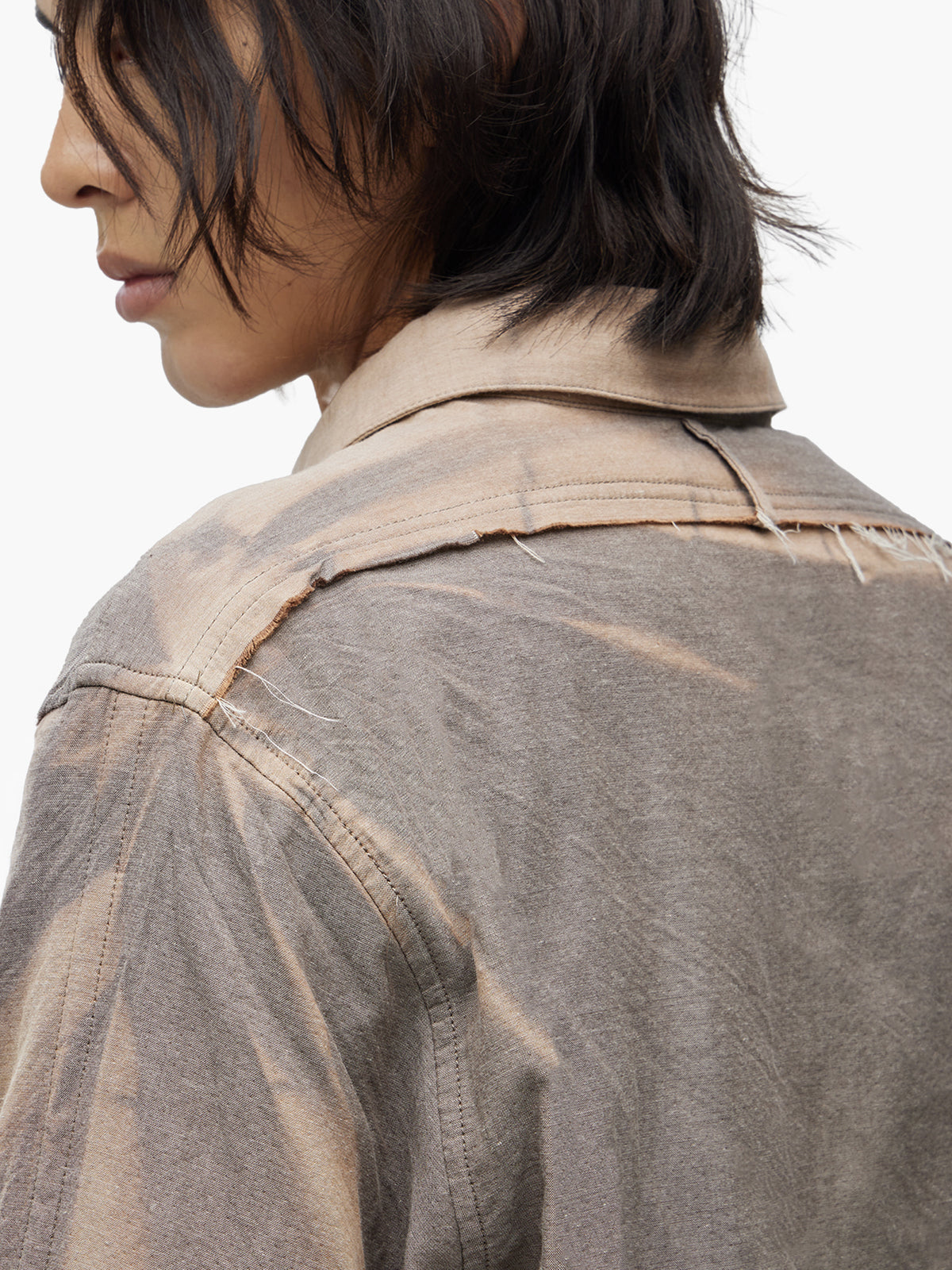 Jiyong Kim - Sun-Bleached Raw-Edge Shirt (Beige) product image 9 | TRAB K-Fashion Australia