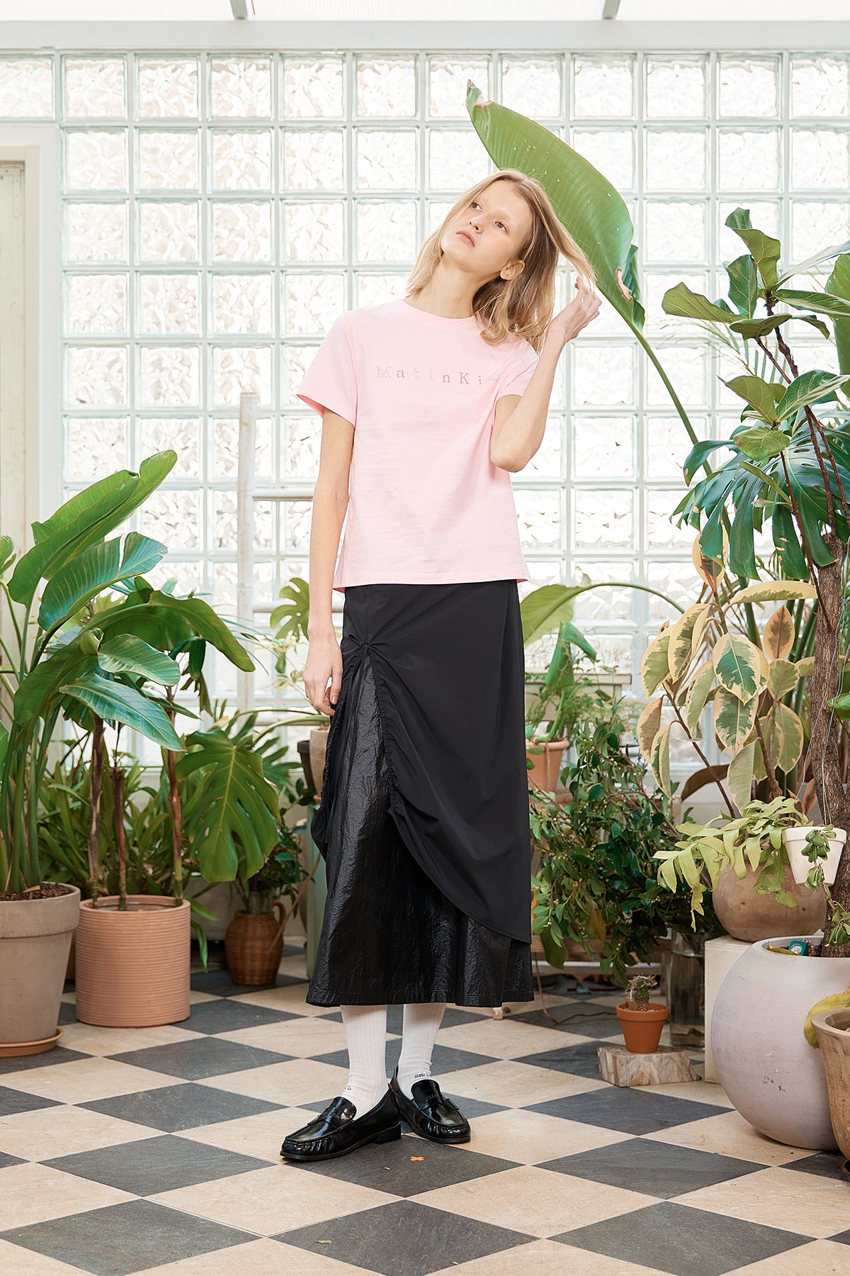 Matin Kim - Sticker Graphic Logo Top (Pink) product image 8 | TRAB K-Fashion Australia