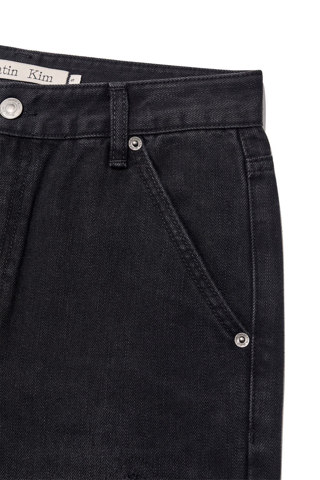 Matin Kim - Damage Patch Denim Pants (Black) product image 4 | TRAB K-Fashion Australia