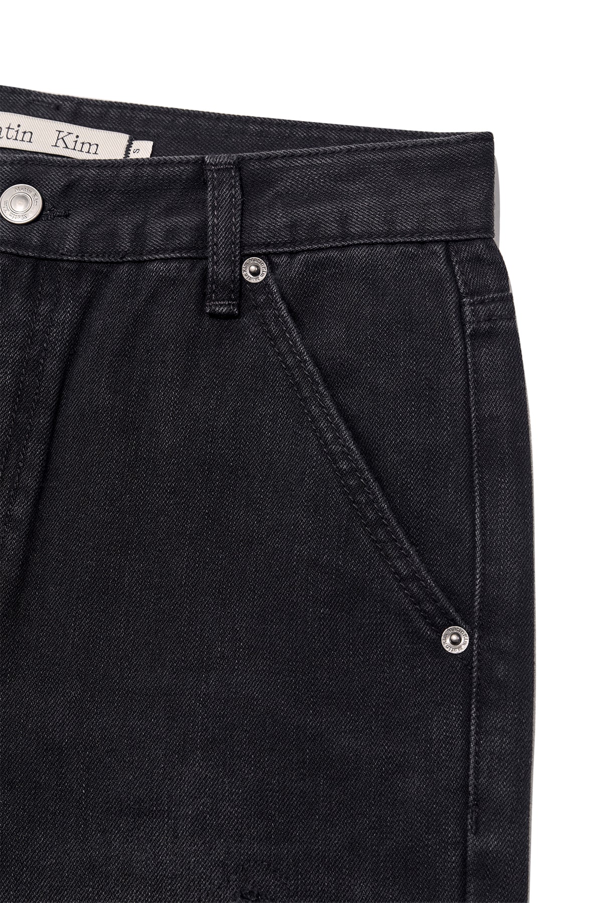 Matin Kim - Damage Patch Denim Pants (Black) product image 4 | TRAB K-Fashion Australia