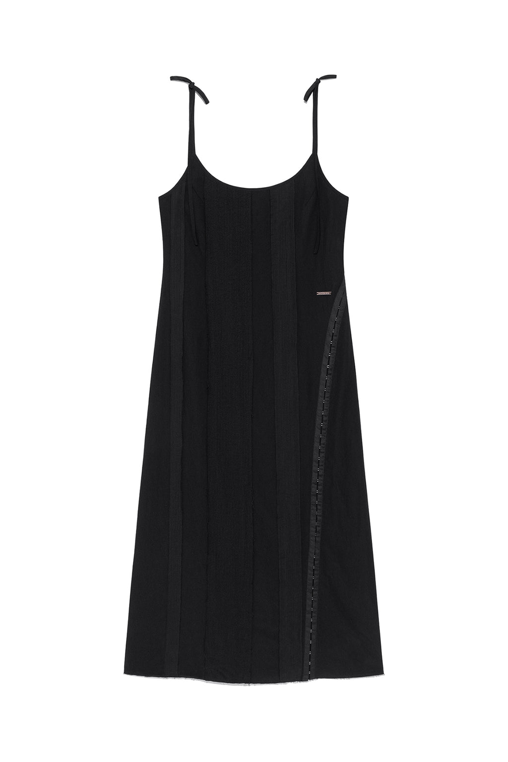 Matin Kim - Hook And Eye Layered Long Dress (Black) product image 1 | TRAB K-Fashion Australia