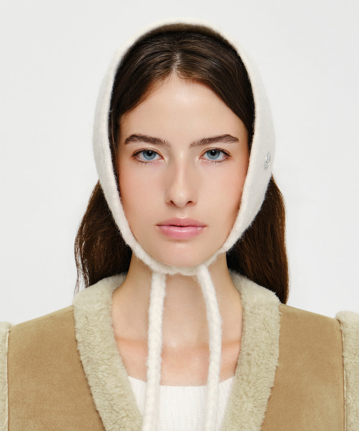 Marithe & Francois Girbaud - Circle Logo Knit Ear Flap (Ivory) product image 6 | TRAB K-Fashion Australia
