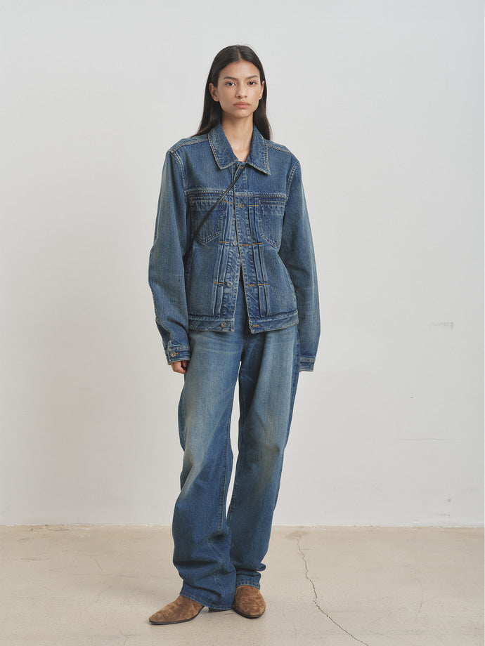 Tonywack - Denim Blouson Jacket (Mid Blue) product image 6 | TRAB K-Fashion Australia