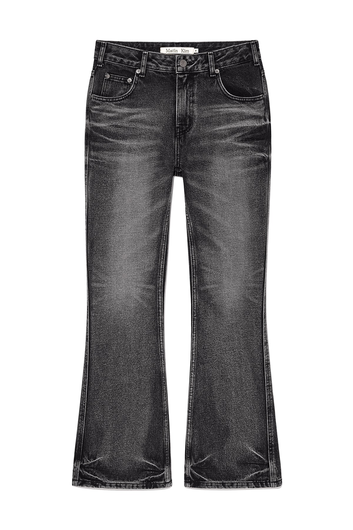 Matin Kim - Deep Washed Semi Boots Cut Denim Pants (Blue) product image 13 | TRAB K-Fashion Australia