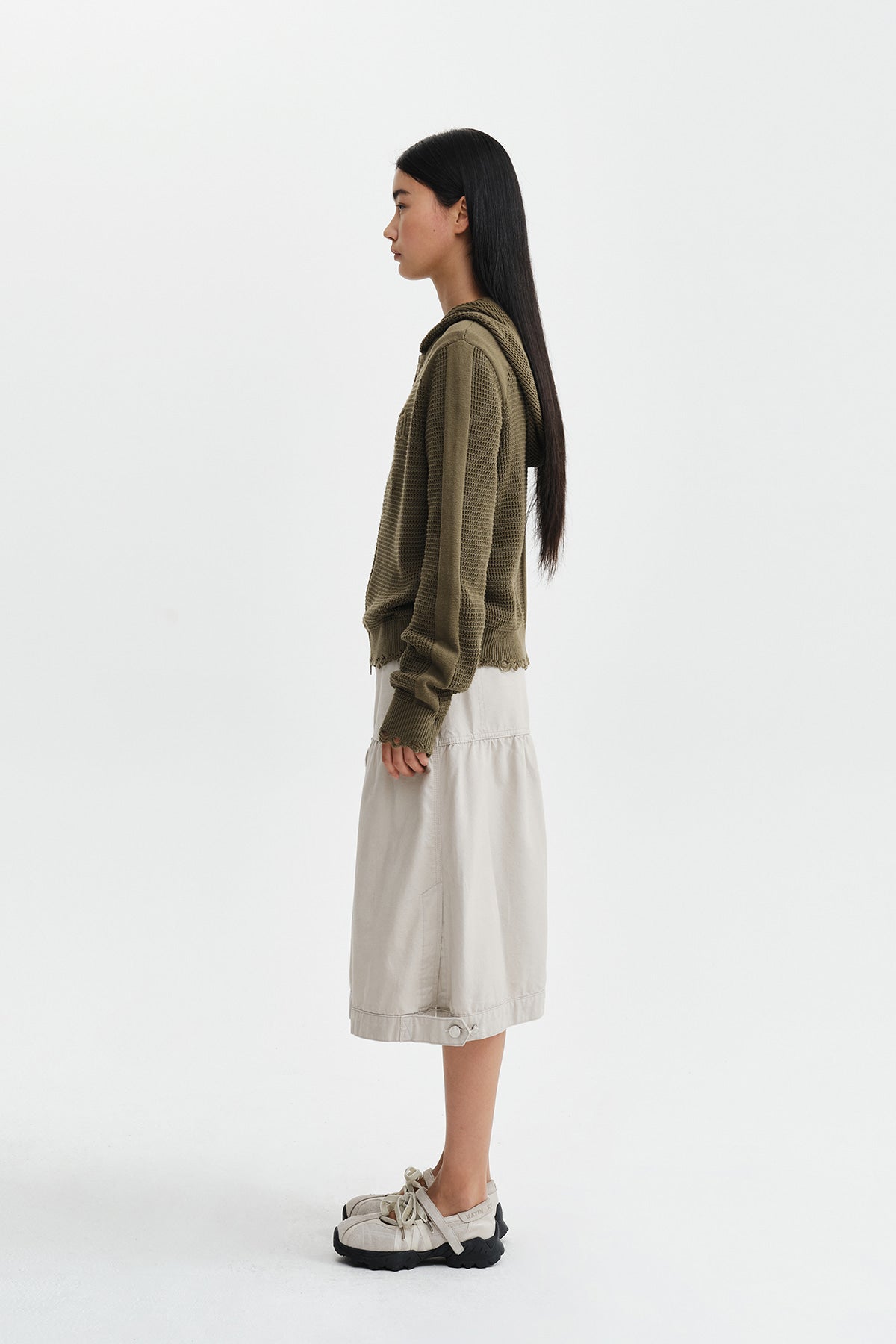 Matin Kim - Vintage Pocket Midi Skirt (Light Beige) product image 7 | TRAB K-Fashion Australia