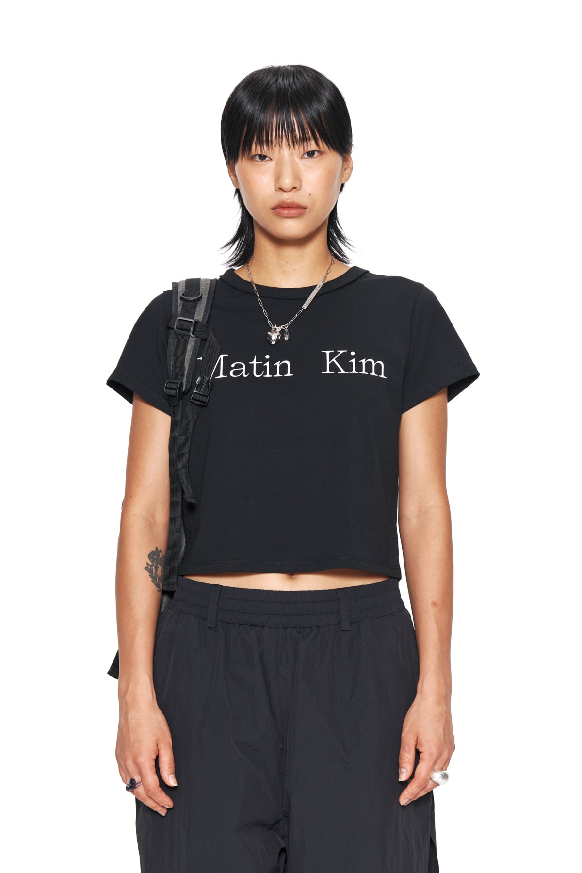 Matin Kim - Logo Crop Top (Black) product image 5 | TRAB K-Fashion Australia