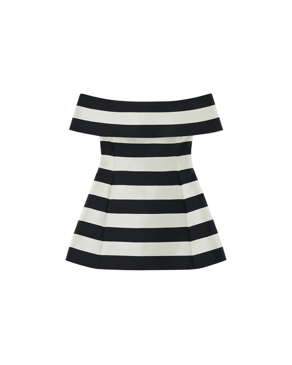 Kimhe Kim - Striped Mikado Silk Bandeau Mini Dress (Black/Ivory) product image 6 | TRAB K-Fashion Australia