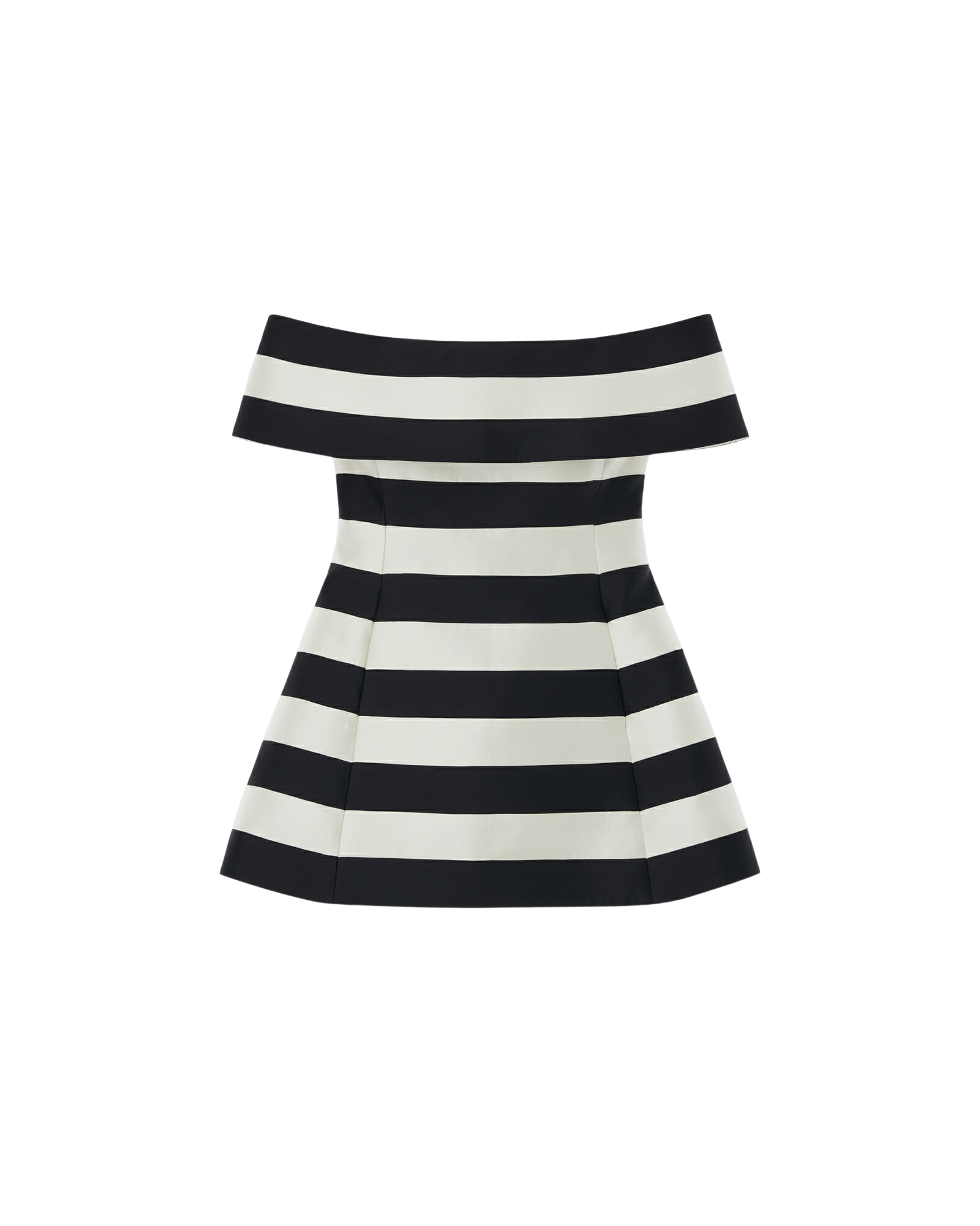Kimhe Kim - Striped Mikado Silk Bandeau Mini Dress (Black/Ivory) product image 6 | TRAB K-Fashion Australia