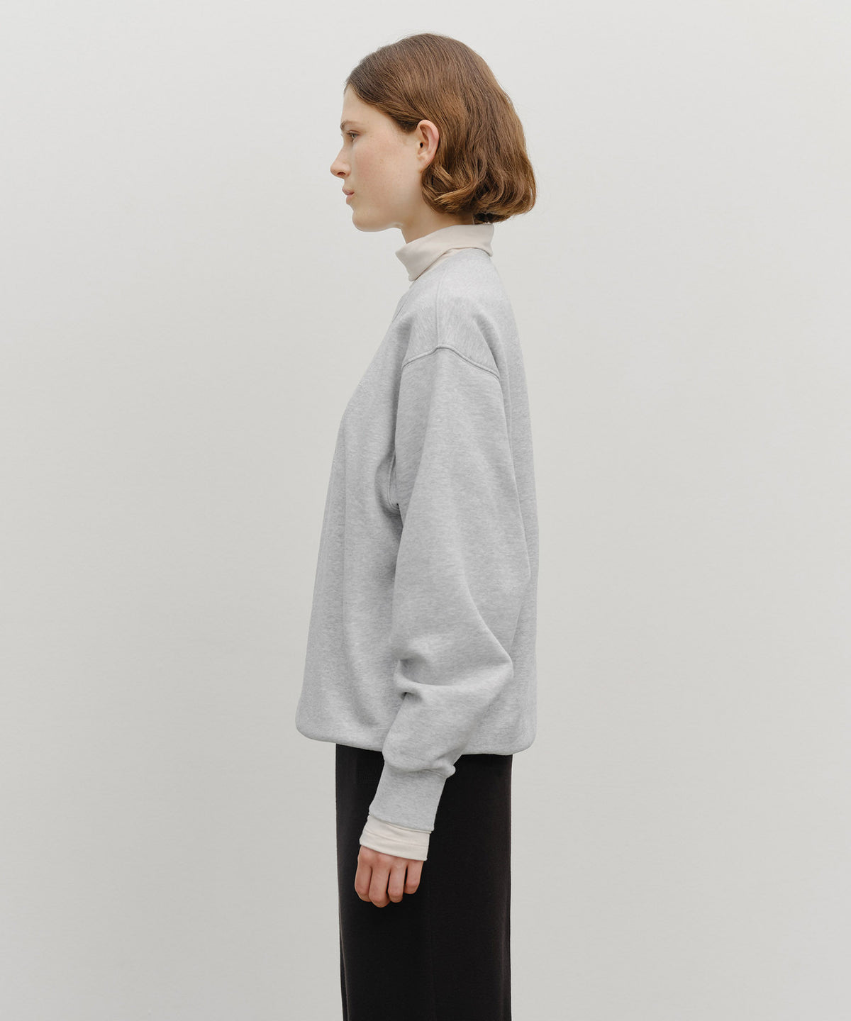 Marithe & Francois Girbaud - Classic Logo Embroidery Sweatshirt (brushed) (Heather Gray) product image 2 | TRAB K-Fashion Australia