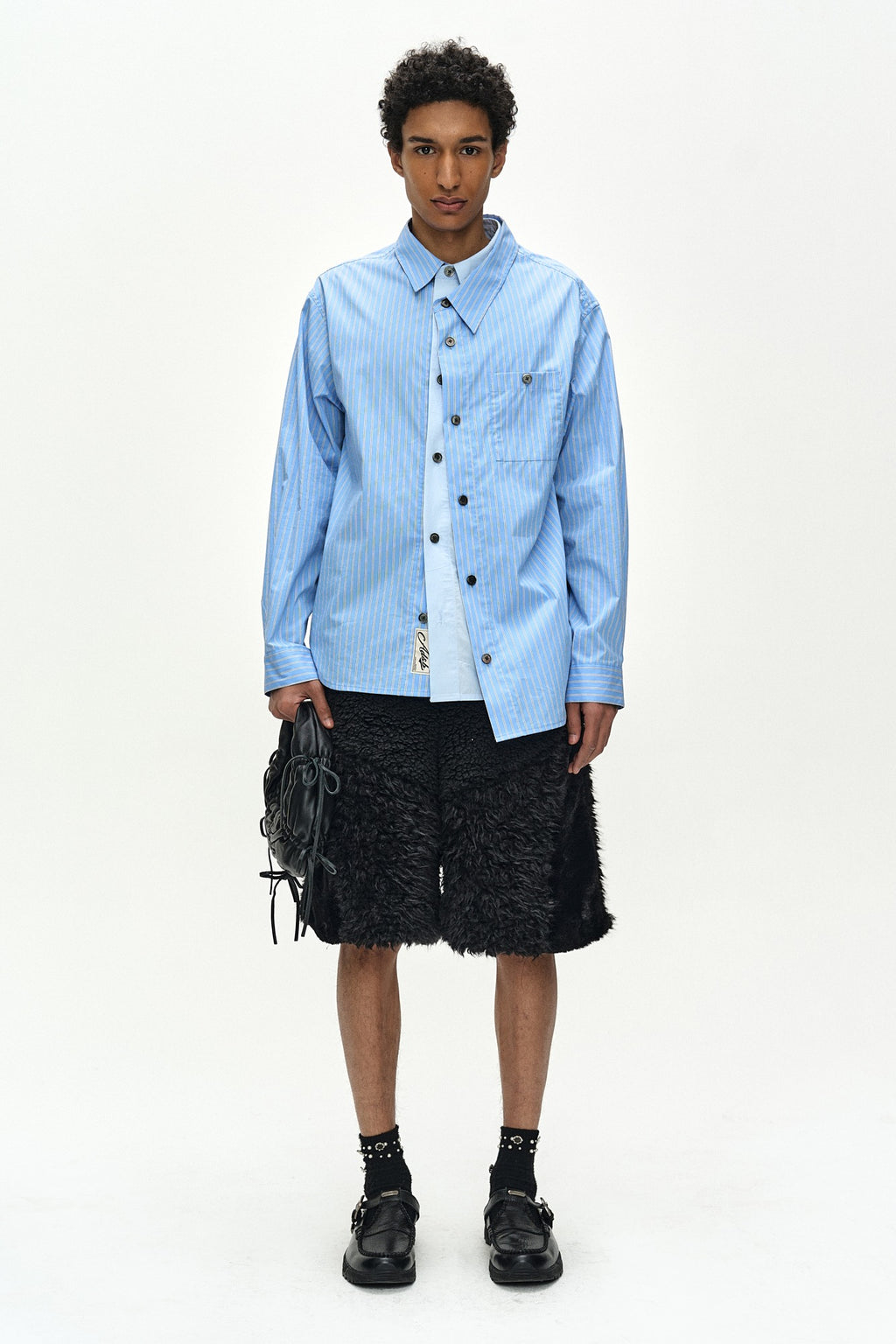 Andersson Bell - Asymmetric Layered Shirt (blue/blue Stripe) (Blue/Blue Stripe) product image 1 | TRAB K-Fashion Australia