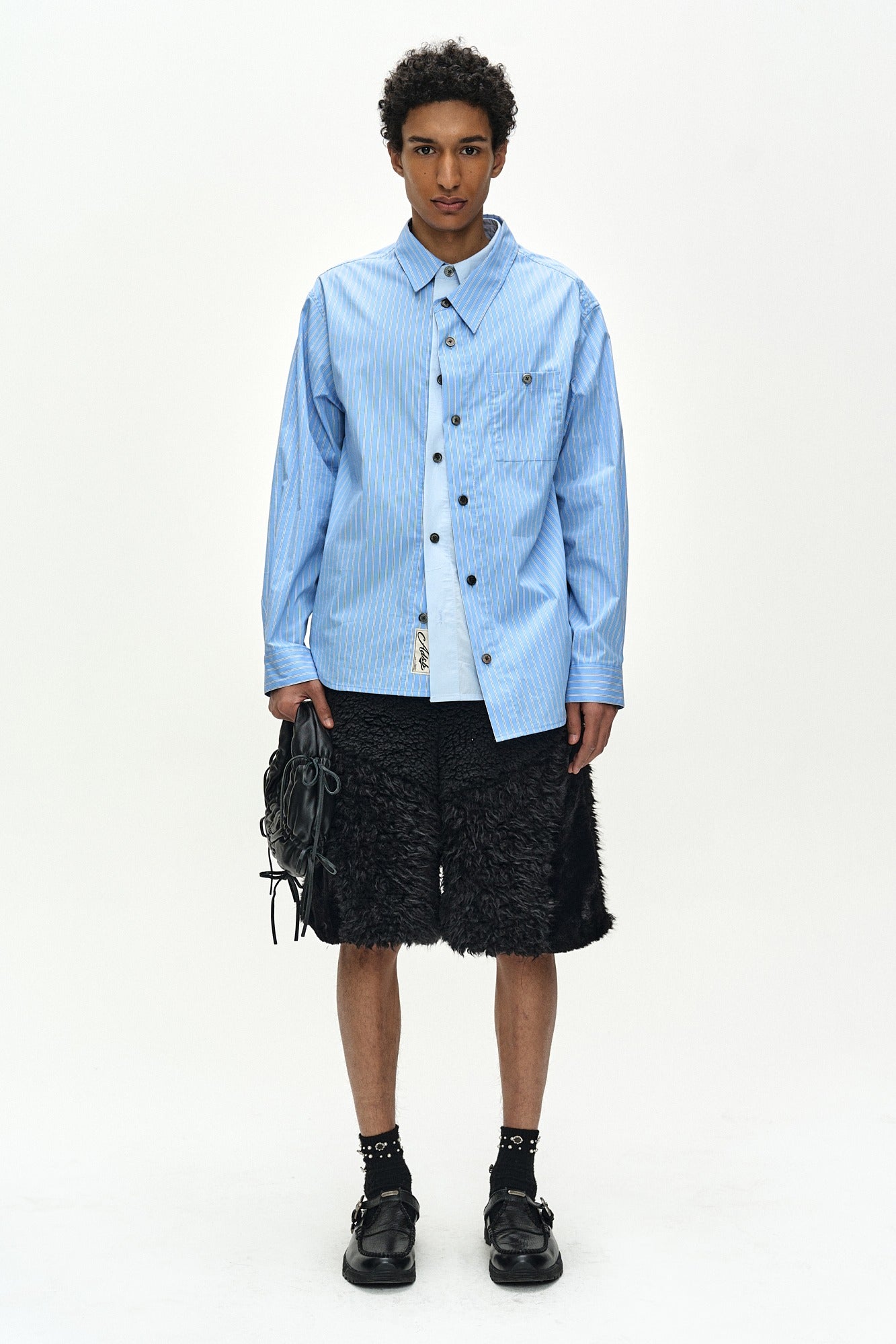 Andersson Bell - Asymmetric Layered Shirt (blue/blue Stripe) (Blue/Blue Stripe) product image 1 | TRAB K-Fashion Australia