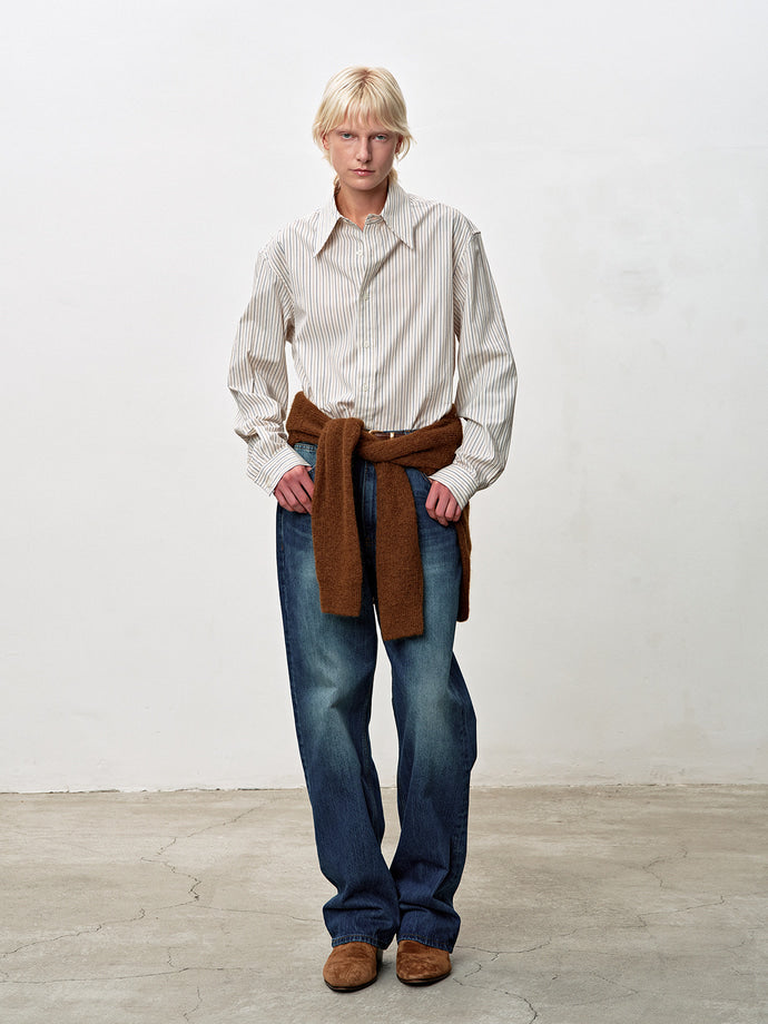 Tonywack - Brushed Cotton Multi Stripe Shirt (Ecru Multi Stripe) product image 2 | TRAB K-Fashion Australia