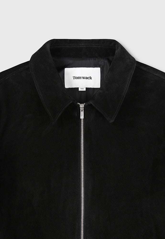 Tonywack - Suede Zippered Blouson Jacket (Black) product image 10 | TRAB K-Fashion Australia