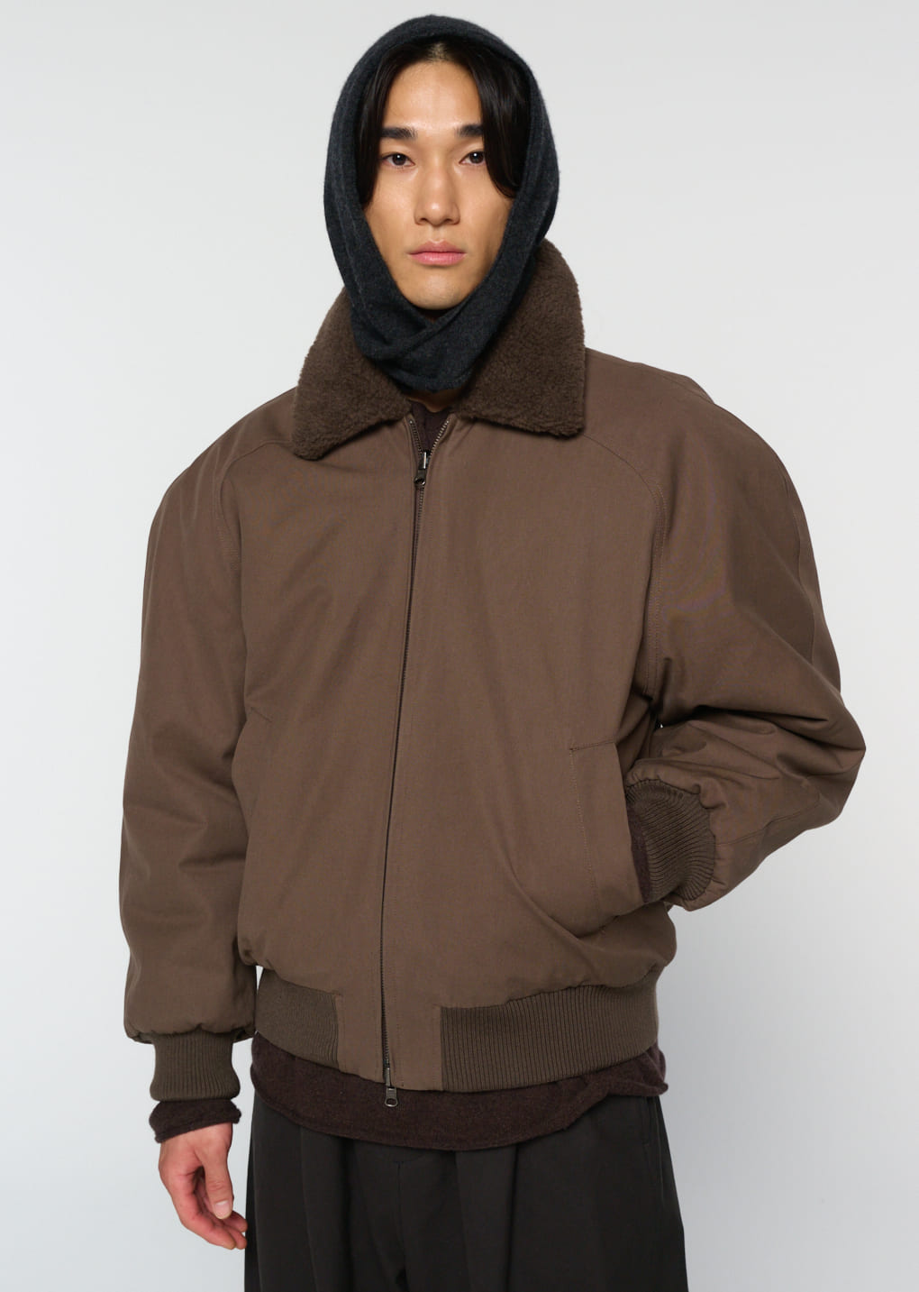 Amomento - cotton reversible shearling jumper (Brown) product image 5 | TRAB K-Fashion Australia