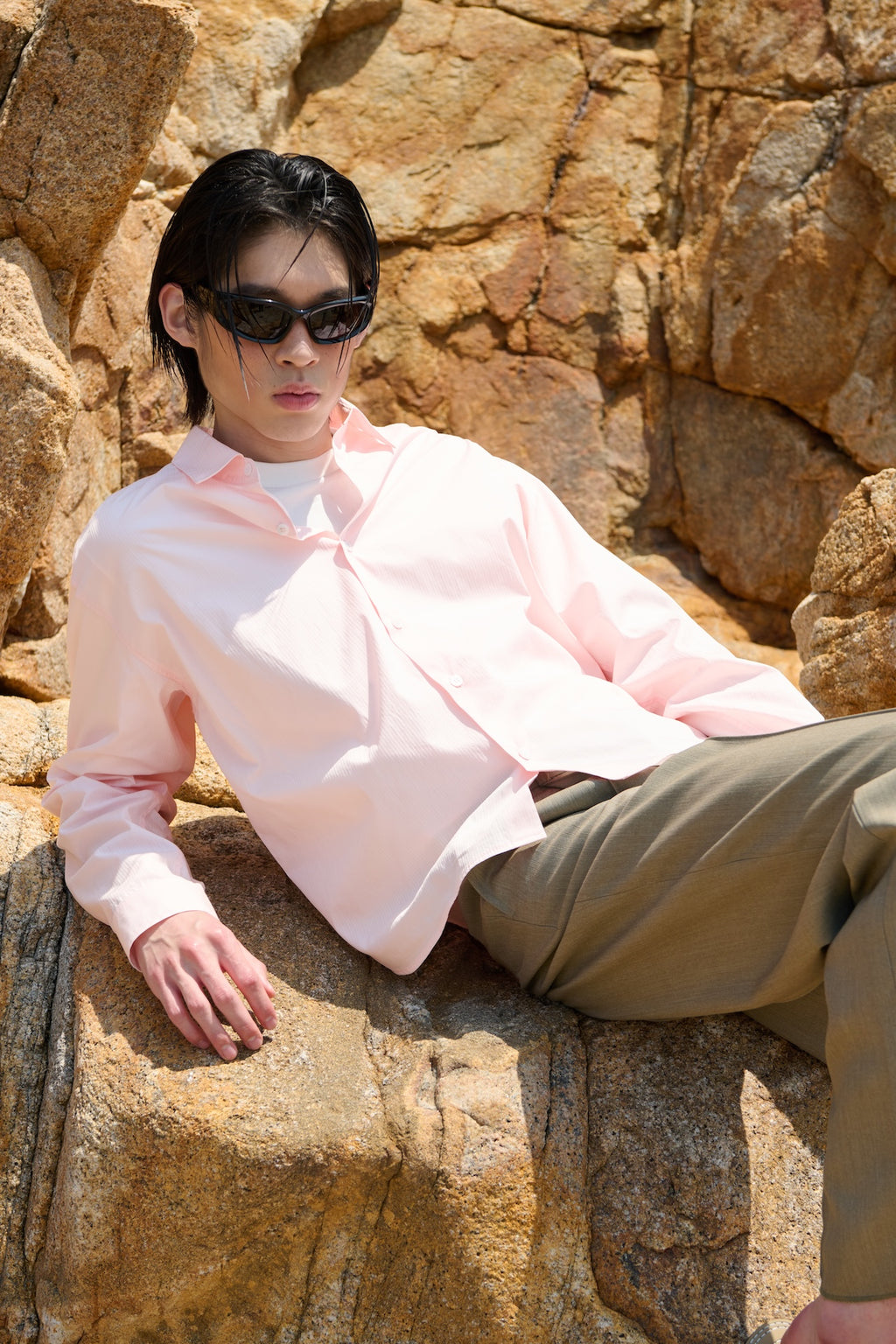 STU - Stripe Crop Shirt (Pink) product image 6 | TRAB K-Fashion Australia