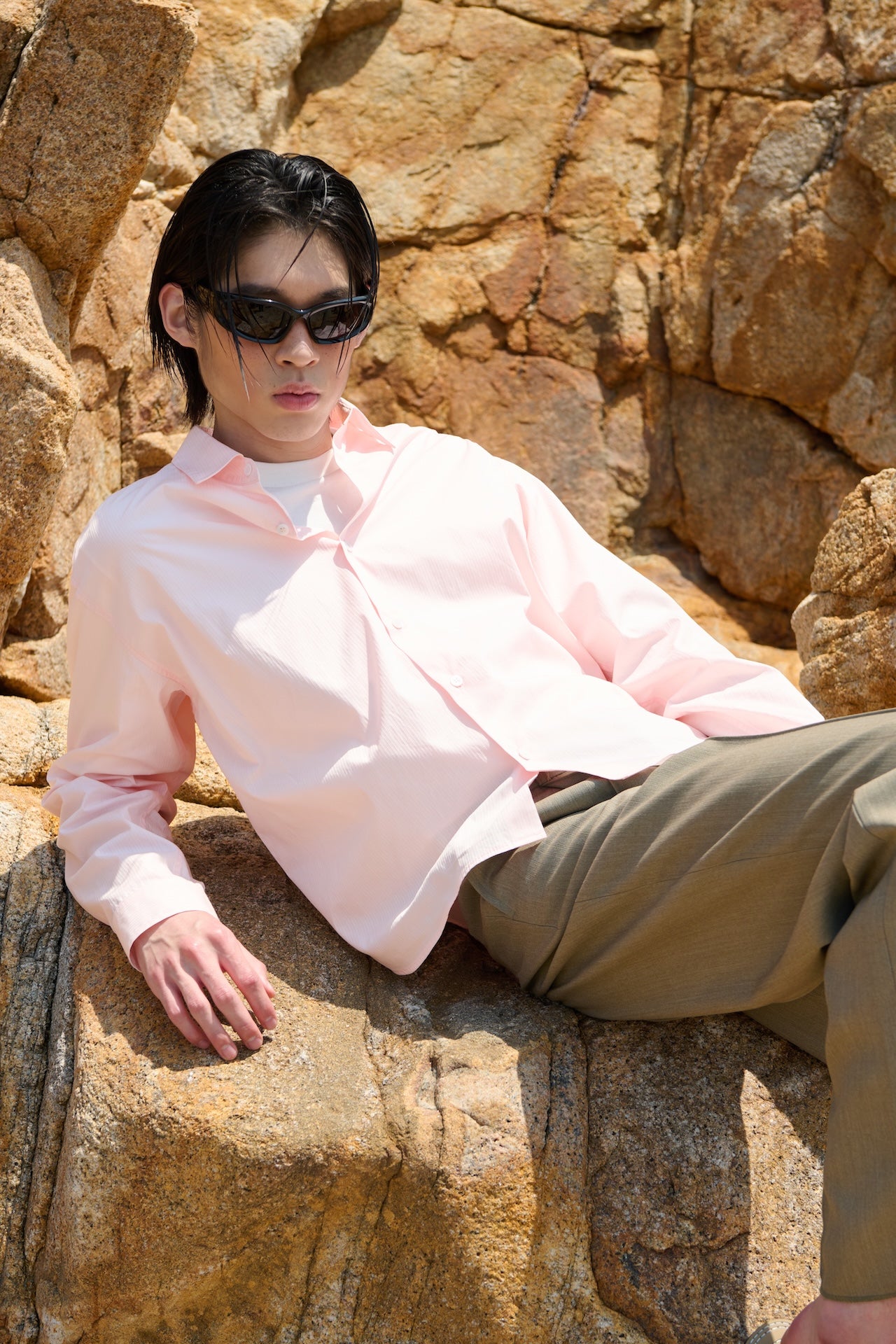 STU - Stripe Crop Shirt (Pink) product image 6 | TRAB K-Fashion Australia
